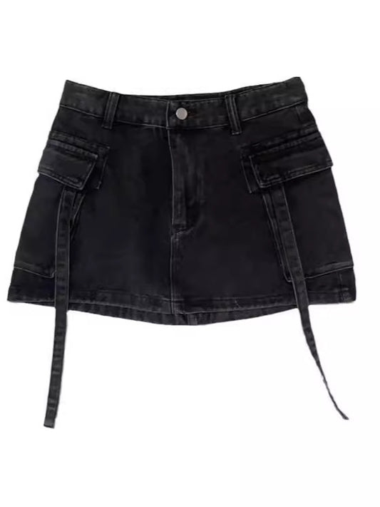 Women’s Hip American Style Denim Skirt – Casual Streetwear Mini