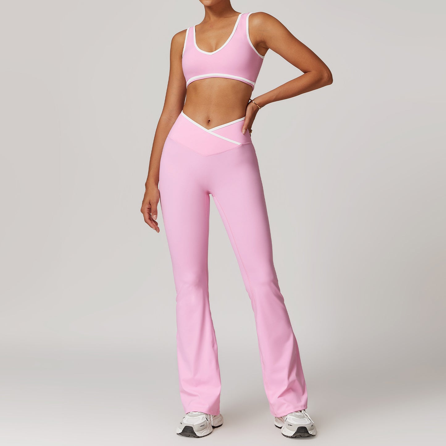 Women’s Cross High-Top Sports Suit – 2-Piece Yoga & Fitness Set