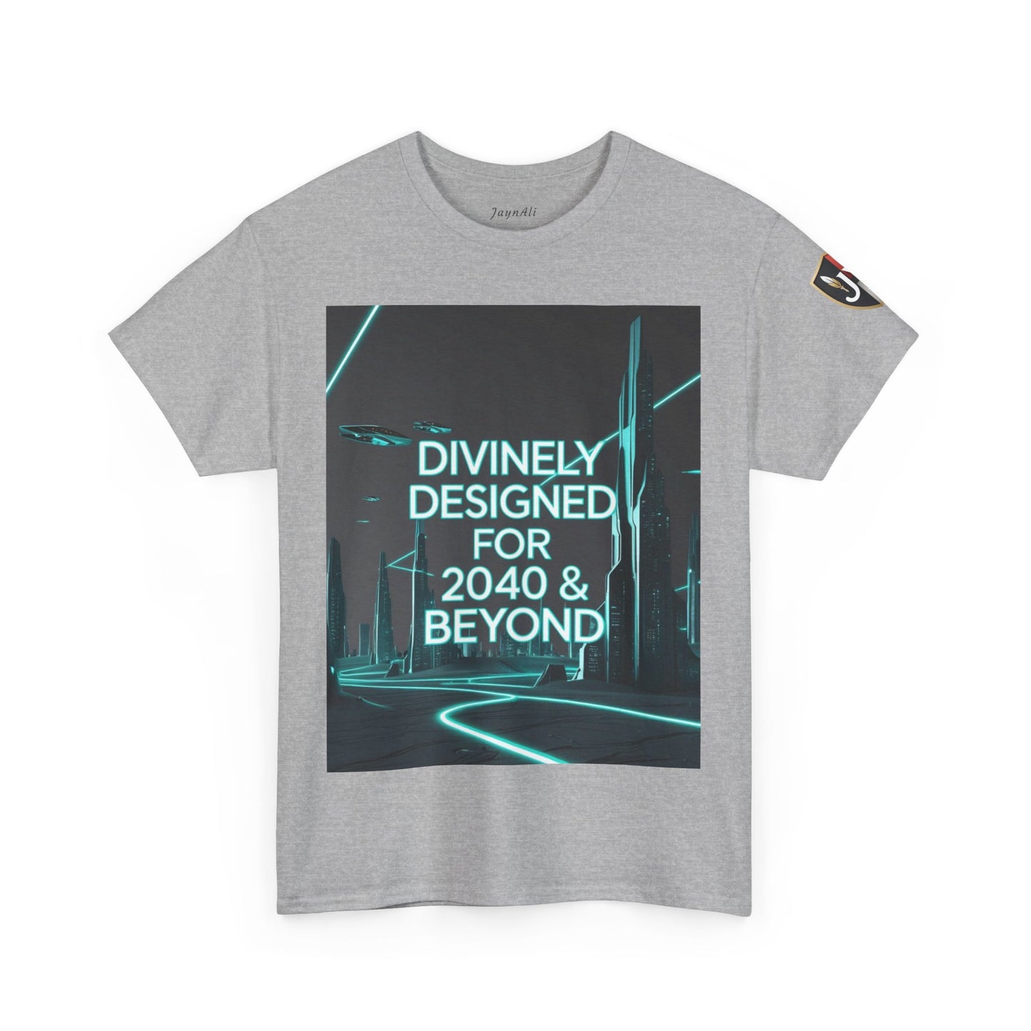 Futuristic Urban Tee for Tech Lovers - Unisex Heavy Cotton