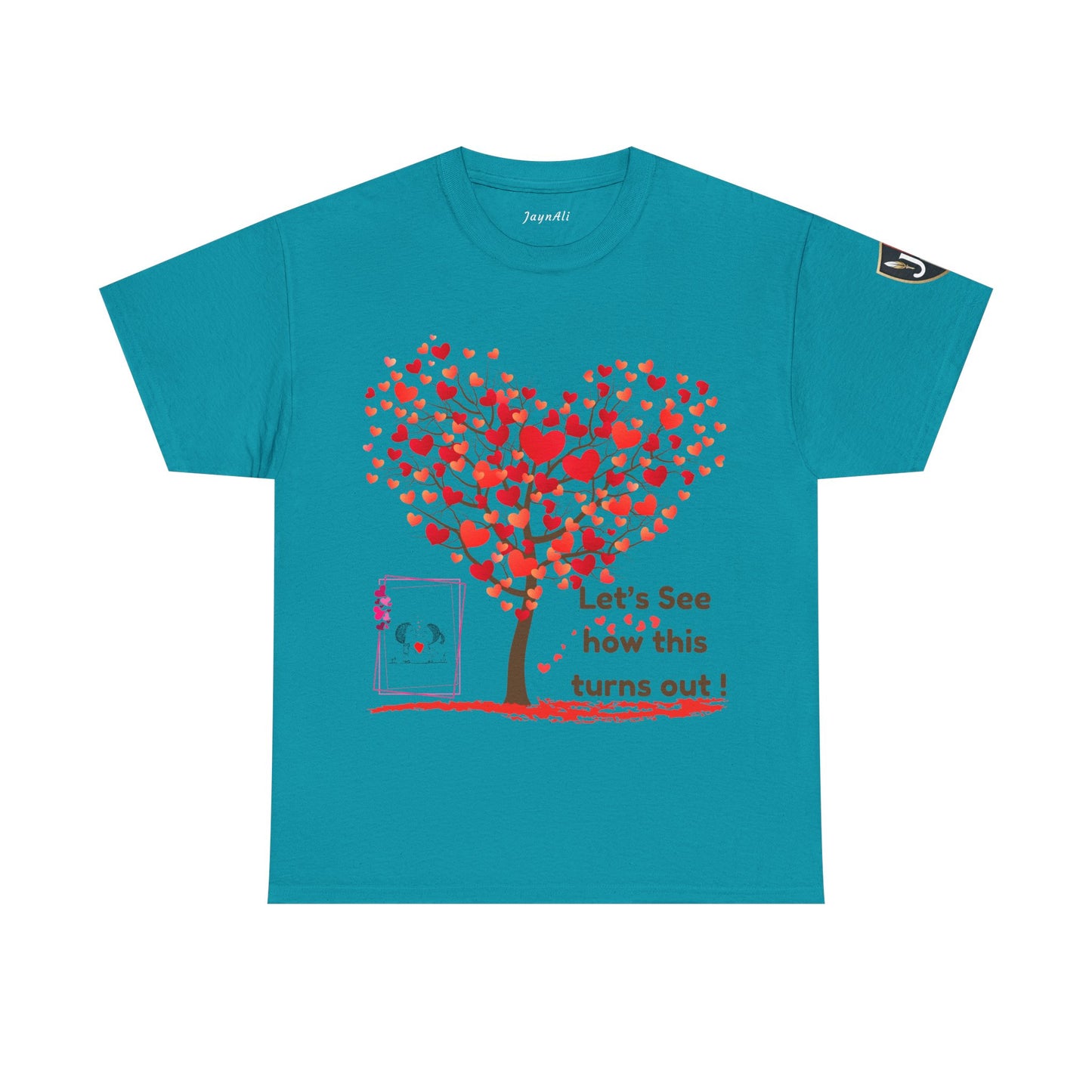 Heartfelt Unisex Heavy Cotton Tee - Perfect for Valentine's Day, Romantic Gifts, Heart Tree Design, Casual Wear, Everyday Comfort