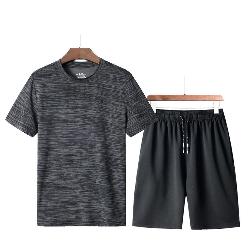 Men’s Summer Fitness Set – Quick-Dry T-Shirt & Shorts Running Suit