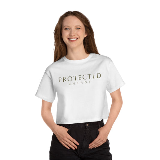 Protected Energy Cropped T-Shirt — Women's Minimal Spiritual Tee