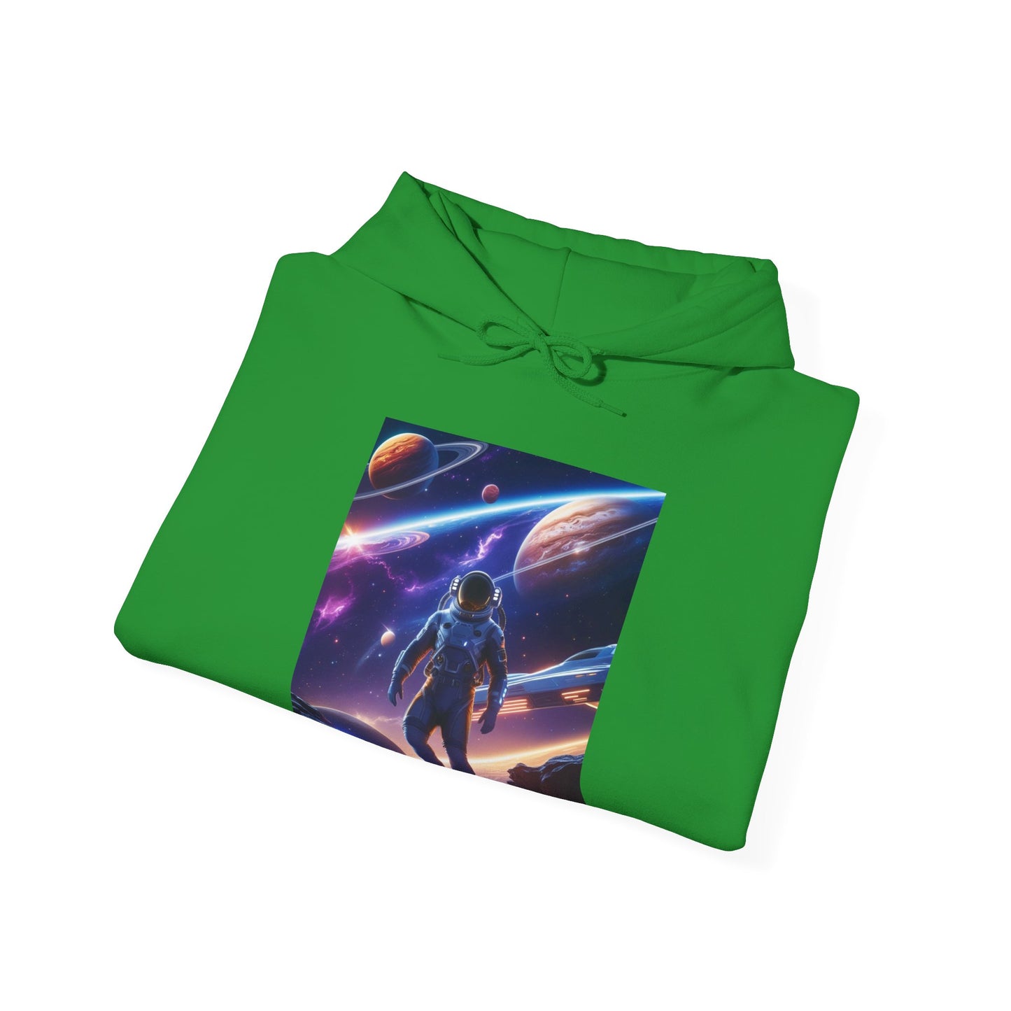 Cosmic Adventure Hooded Sweatshirt - Starry Night Graphic Unisex Sweatshirt