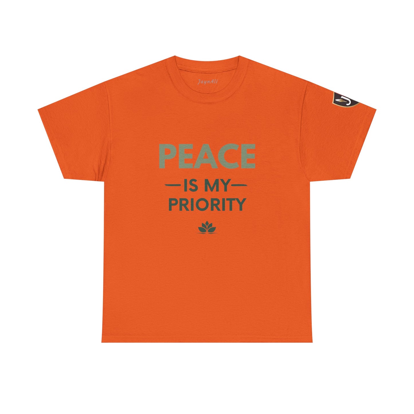 Peace is My Priority Unisex Heavy Cotton Tee, Relaxed Fit T-Shirt, Mindfulness Shirt, Gift for Meditation Lovers