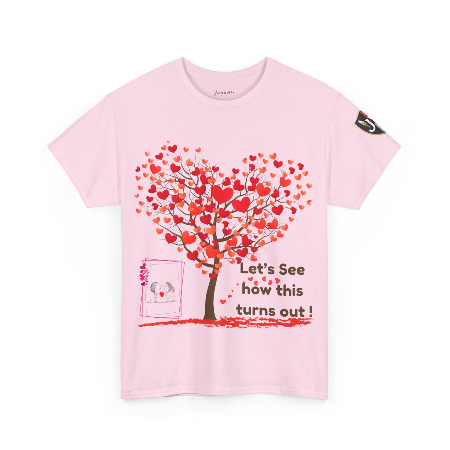 Heartfelt Unisex Heavy Cotton Tee - Perfect for Valentine's Day, Romantic Gifts, Heart Tree Design, Casual Wear, Everyday Comfort