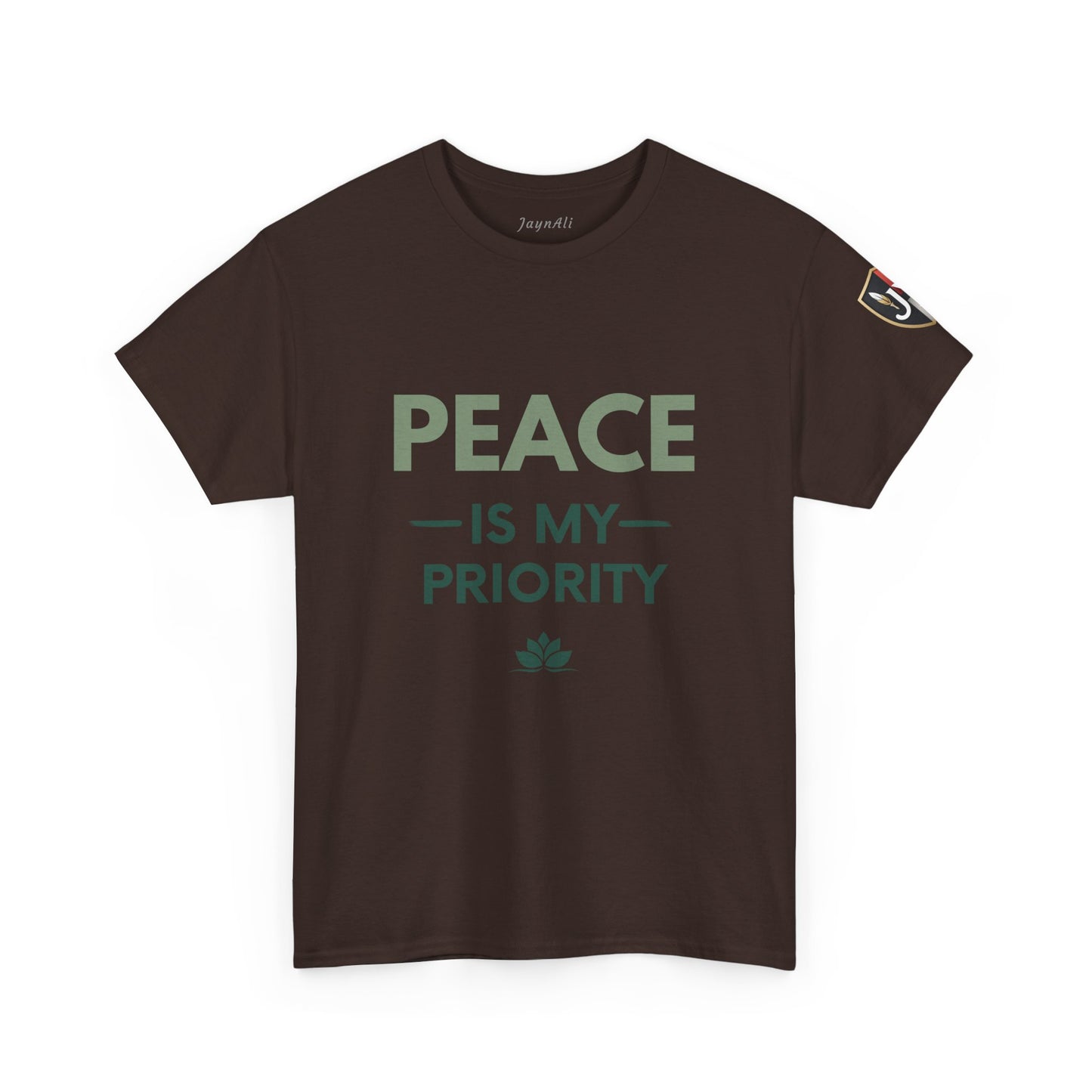 Peace is My Priority Unisex Heavy Cotton Tee, Relaxed Fit T-Shirt, Mindfulness Shirt, Gift for Meditation Lovers