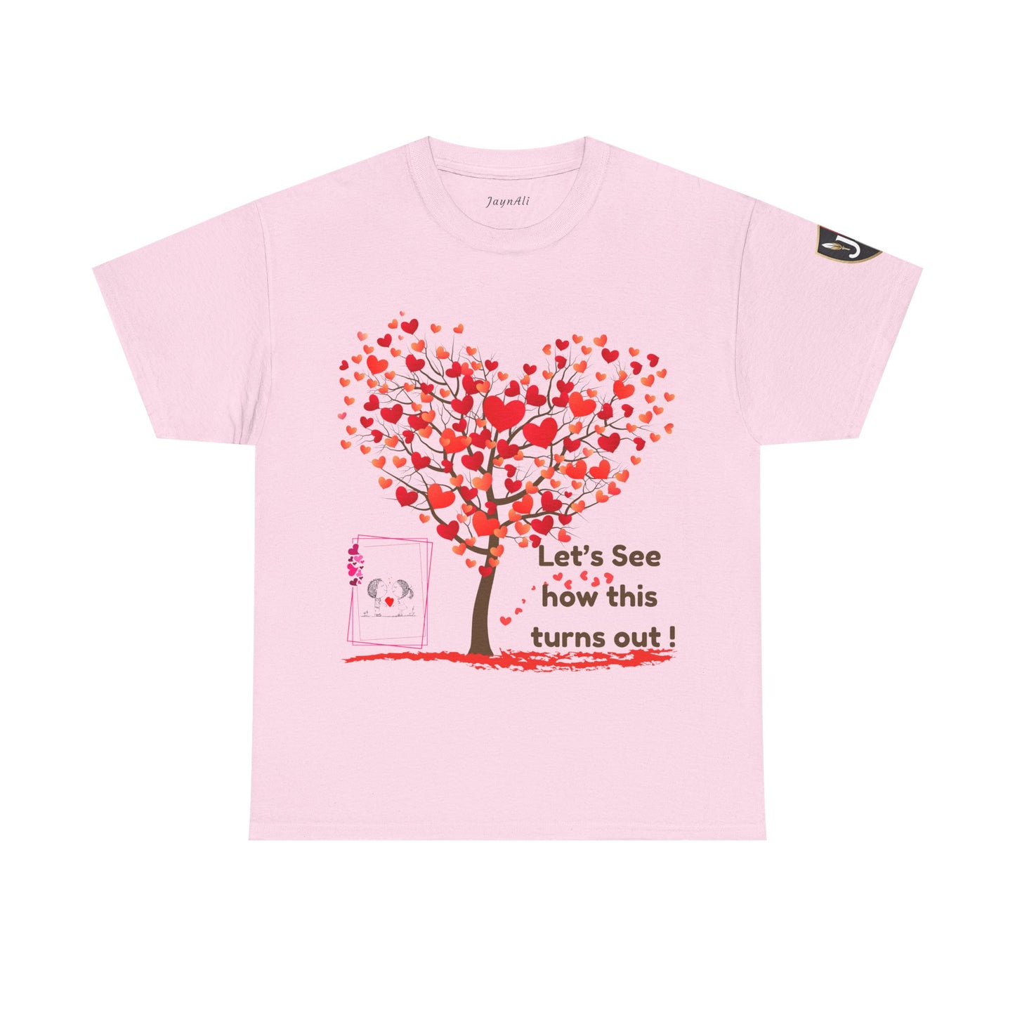 Heartfelt Unisex Heavy Cotton Tee - Perfect for Valentine's Day, Romantic Gifts, Heart Tree Design, Casual Wear, Everyday Comfort