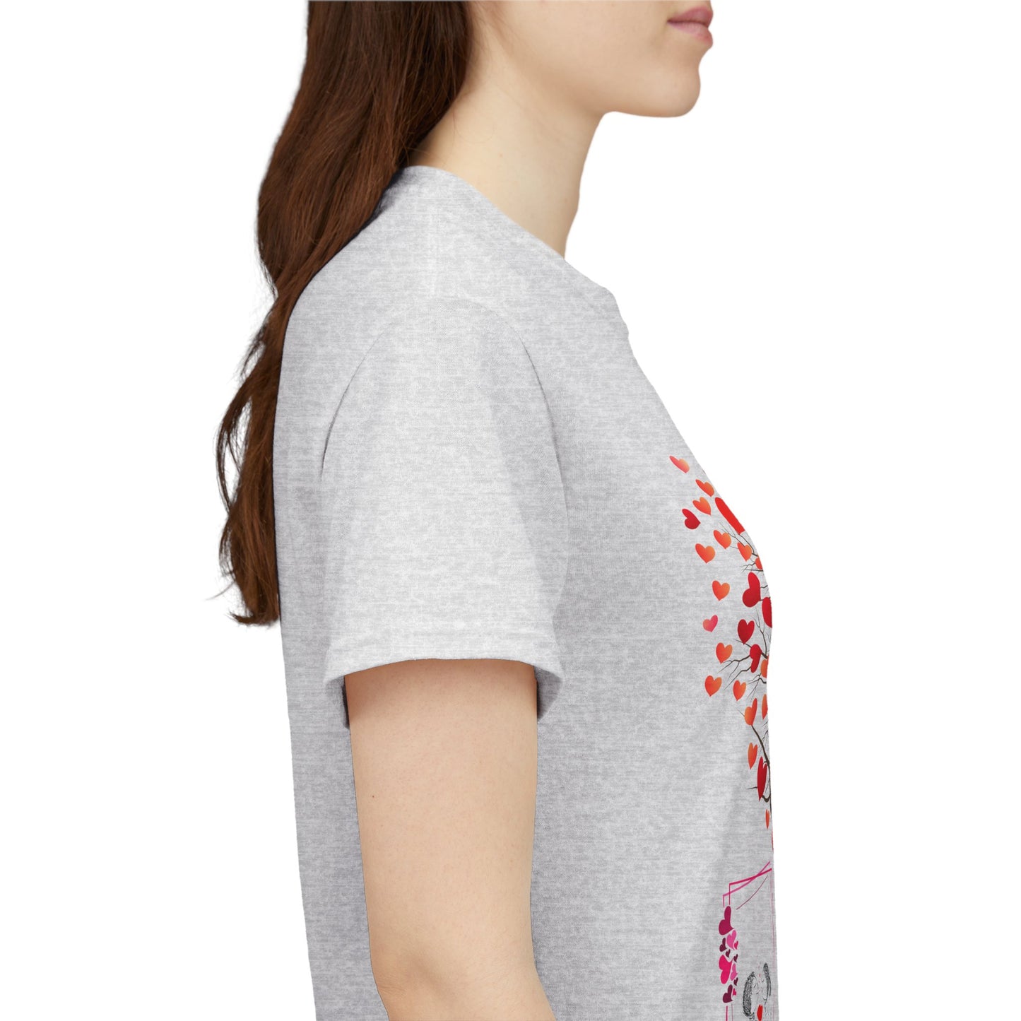Heartfelt Unisex Heavy Cotton Tee - Perfect for Valentine's Day, Romantic Gifts, Heart Tree Design, Casual Wear, Everyday Comfort