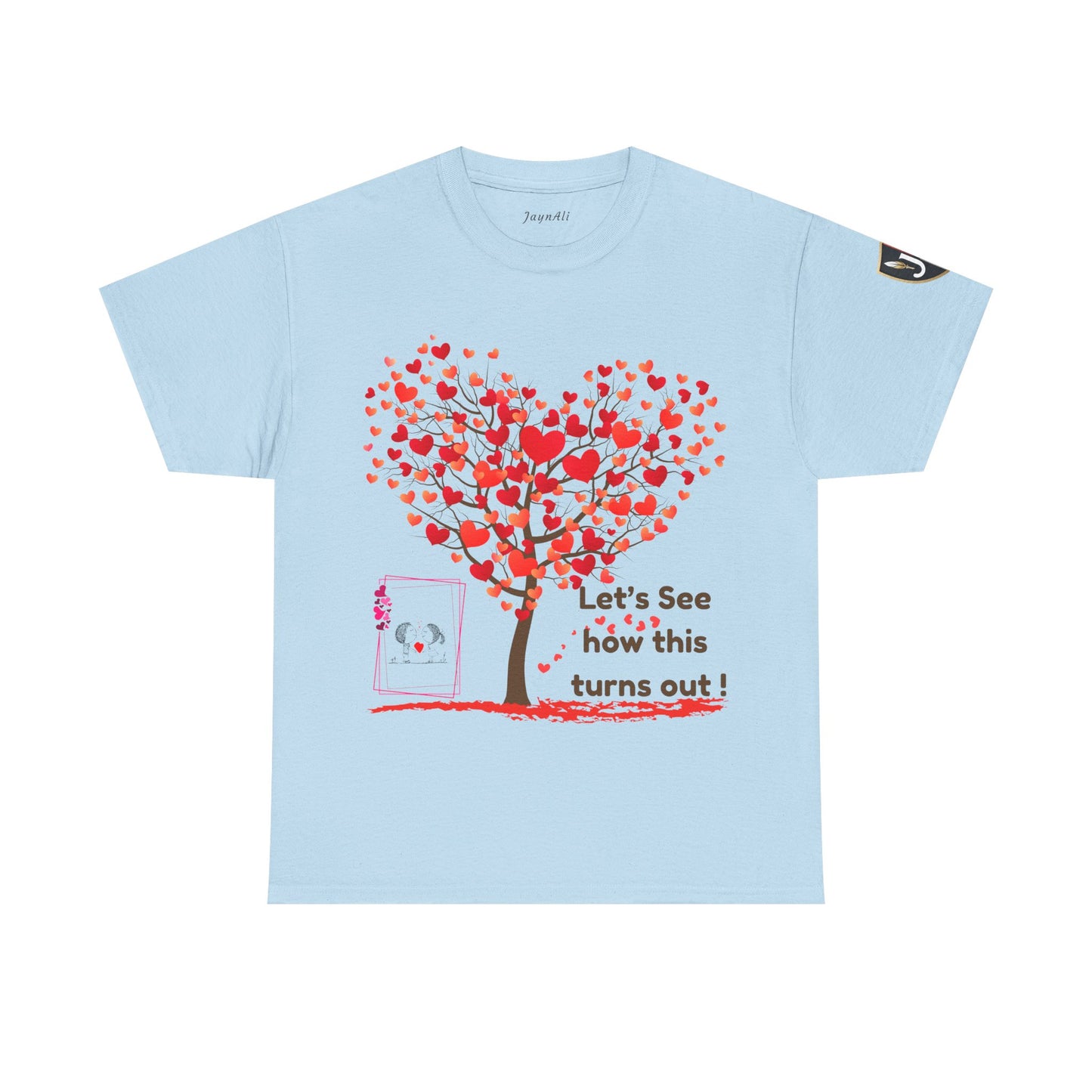 Heartfelt Unisex Heavy Cotton Tee - Perfect for Valentine's Day, Romantic Gifts, Heart Tree Design, Casual Wear, Everyday Comfort