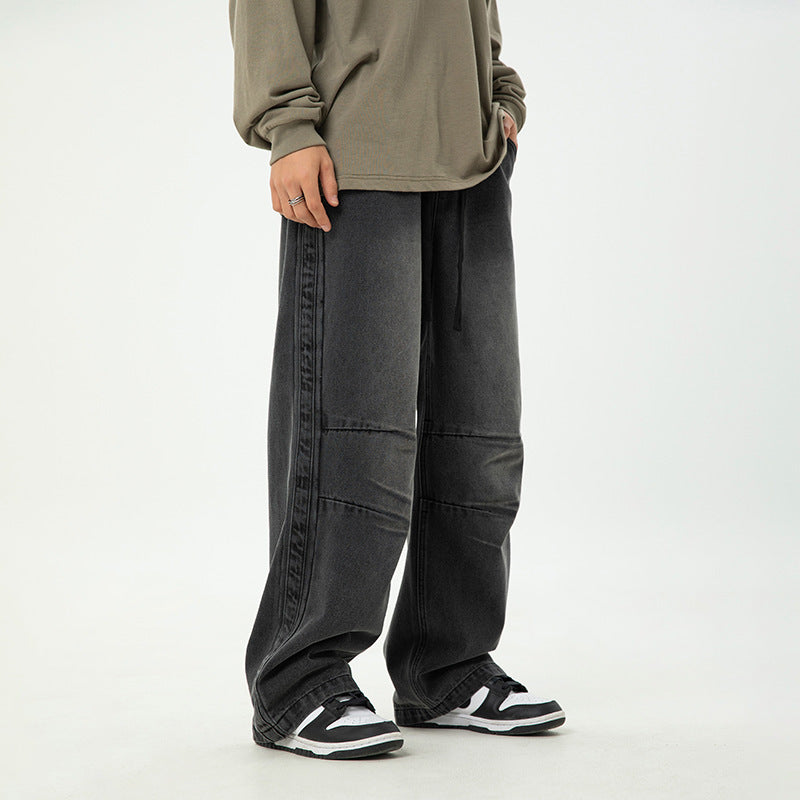 Men's Pleated Japanese-Style Drawstring Trousers