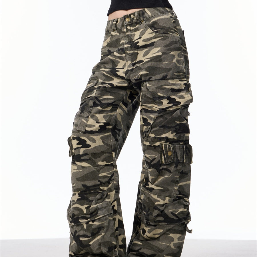 Women's Retro Camouflage Cargo Pants – Streetwear Utility Style