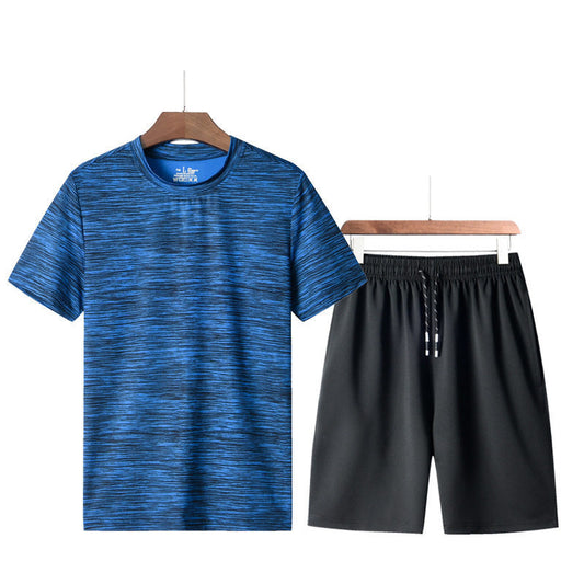 Men’s Summer Fitness Set – Quick-Dry T-Shirt & Shorts Running Suit