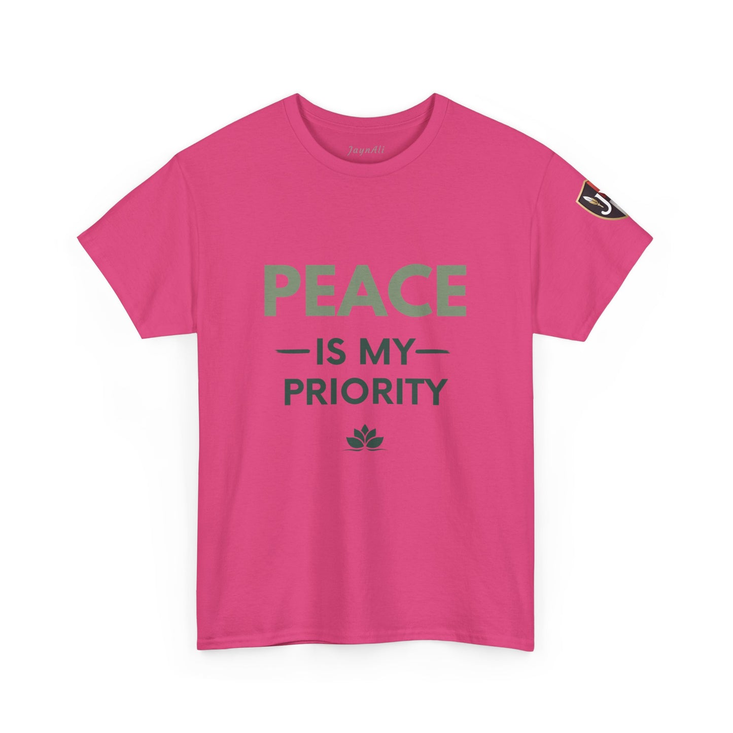 Peace is My Priority Unisex Heavy Cotton Tee, Relaxed Fit T-Shirt, Mindfulness Shirt, Gift for Meditation Lovers