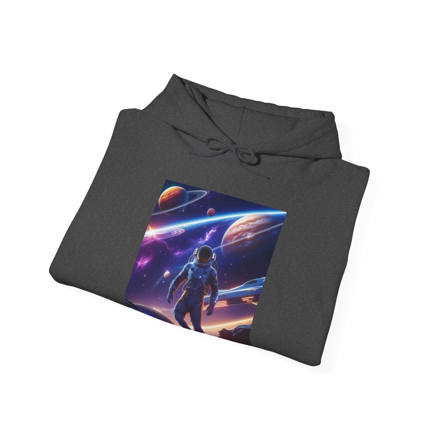 Cosmic Adventure Hooded Sweatshirt - Starry Night Graphic Unisex Sweatshirt