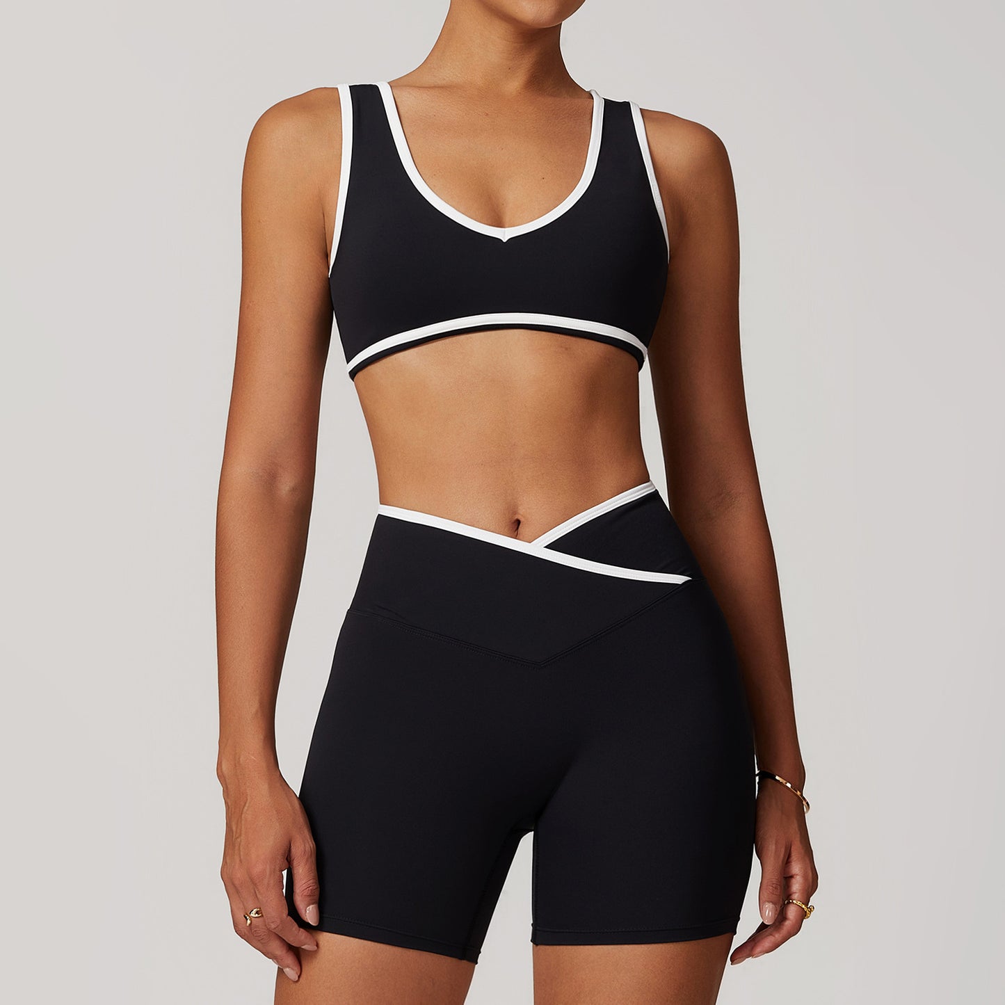 Women’s Cross High-Top Sports Suit – 2-Piece Yoga & Fitness Set