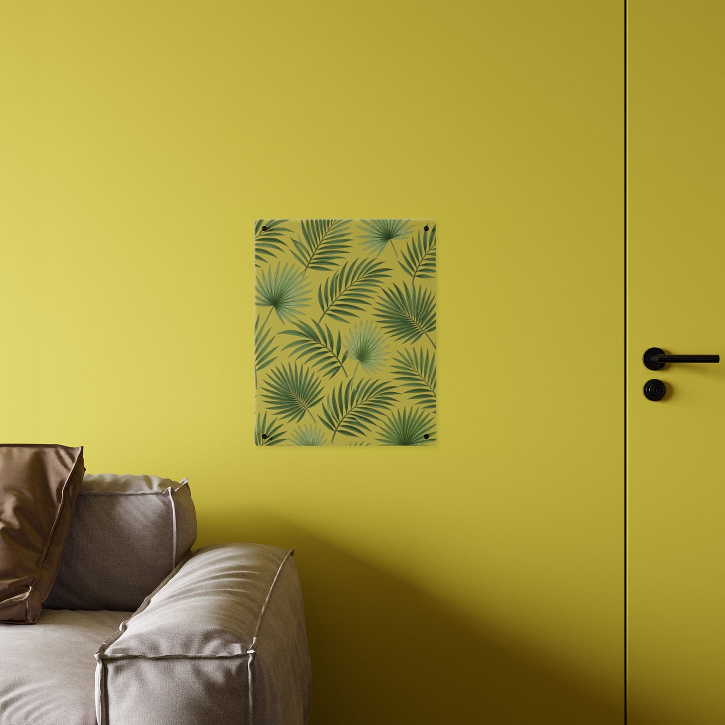 Acrylic Wall Art — Tropical Palm Leaf Panel (Green Botanical Décor)