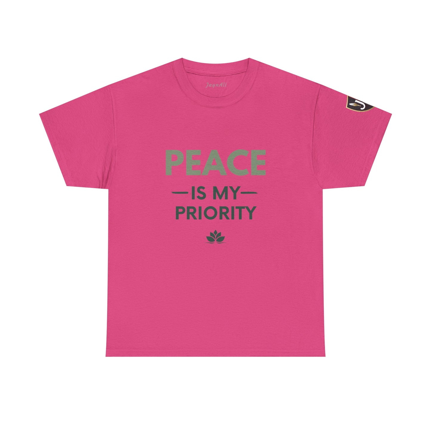 Peace is My Priority Unisex Heavy Cotton Tee, Relaxed Fit T-Shirt, Mindfulness Shirt, Gift for Meditation Lovers