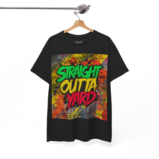 Straight Outta Yard T-Shirt — Casual Jamaican Phrase Tee