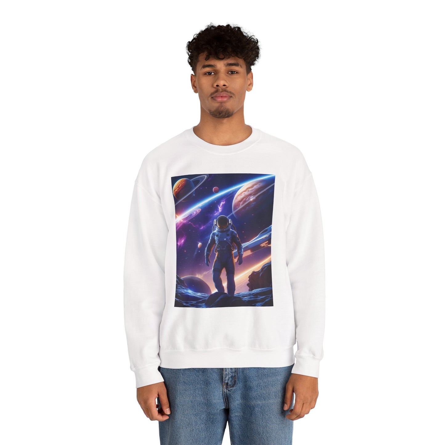 Cosmic Explorer Crewneck Sweatshirt - Space Design, Gift for Astronomy Lovers