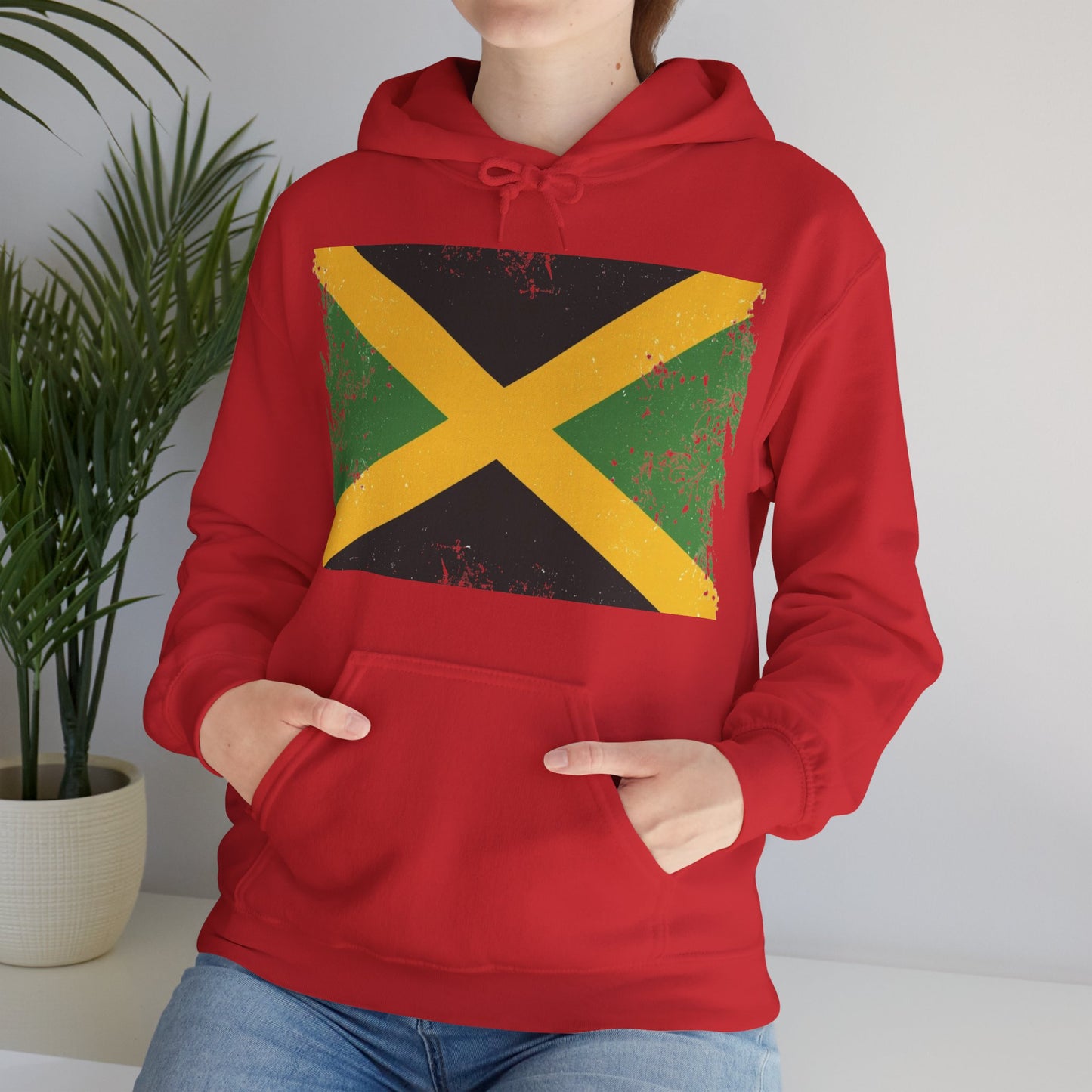 Jamaican Flag Hoodie, Unisex Heavy Blend Hooded Sweatshirt, Cool Casual Wear, Perfect for Festivals, Celebration Apparel, Gift for him/her