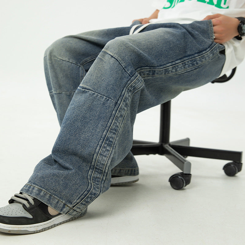 Men's Pleated Japanese-Style Drawstring Trousers