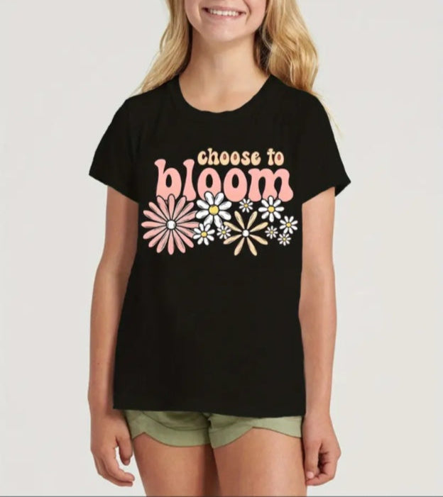 Women's Summer Sports T-Shirt – “Choose to Bloom” Graphic Print, Casual Crew Neck