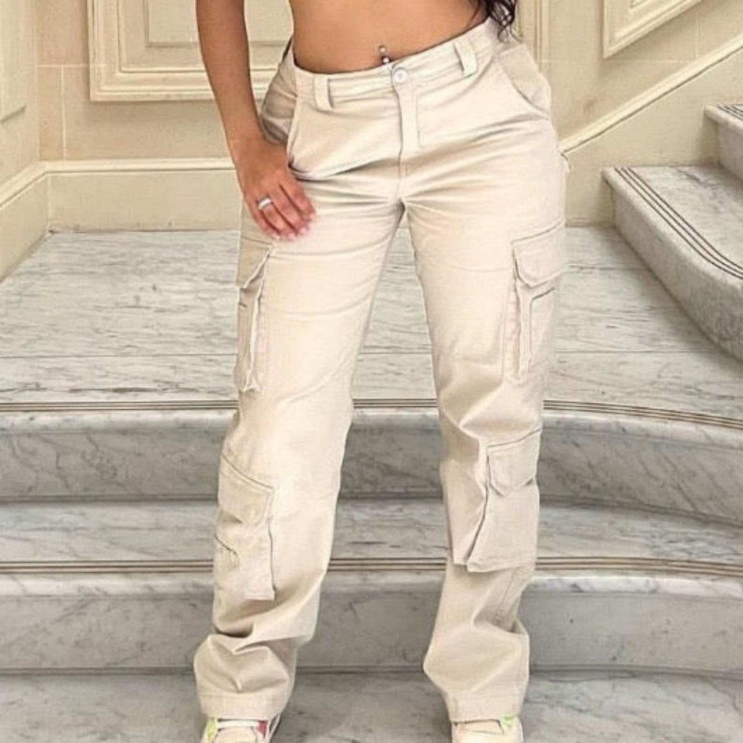 Trendy Workwear Denim Casual Pants – Women's Utility Style