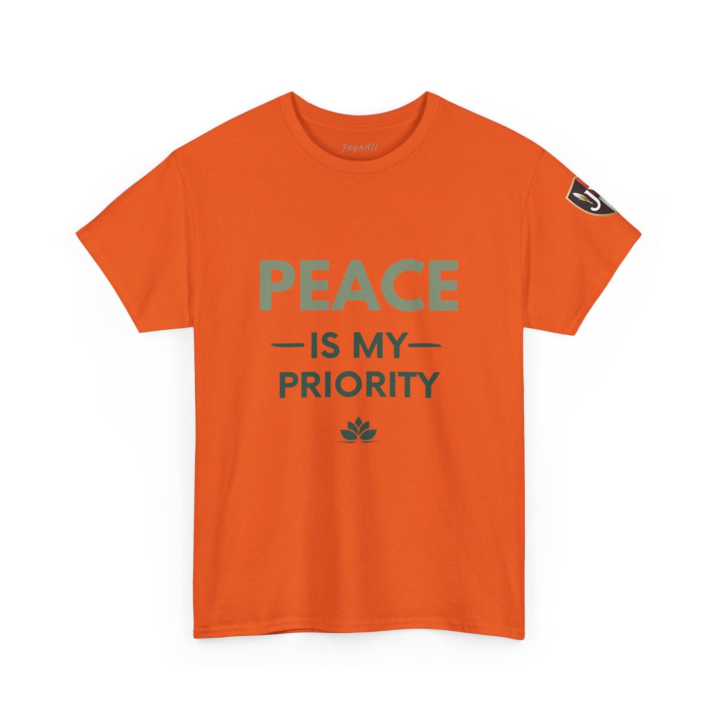 Peace is My Priority Unisex Heavy Cotton Tee, Relaxed Fit T-Shirt, Mindfulness Shirt, Gift for Meditation Lovers