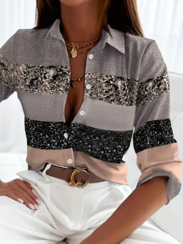 Women's Printed Long Sleeve Shirt – Stylish, Soft & Versatile