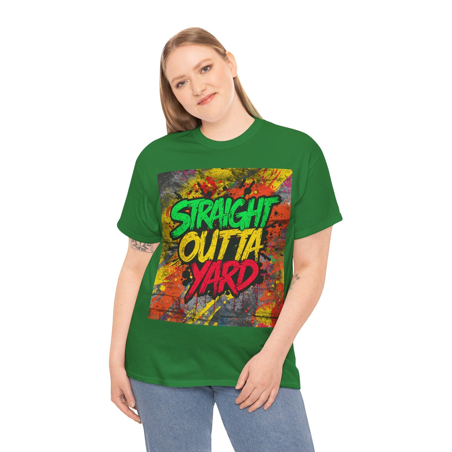 Straight Outta Yard T-Shirt — Casual Jamaican Phrase Tee