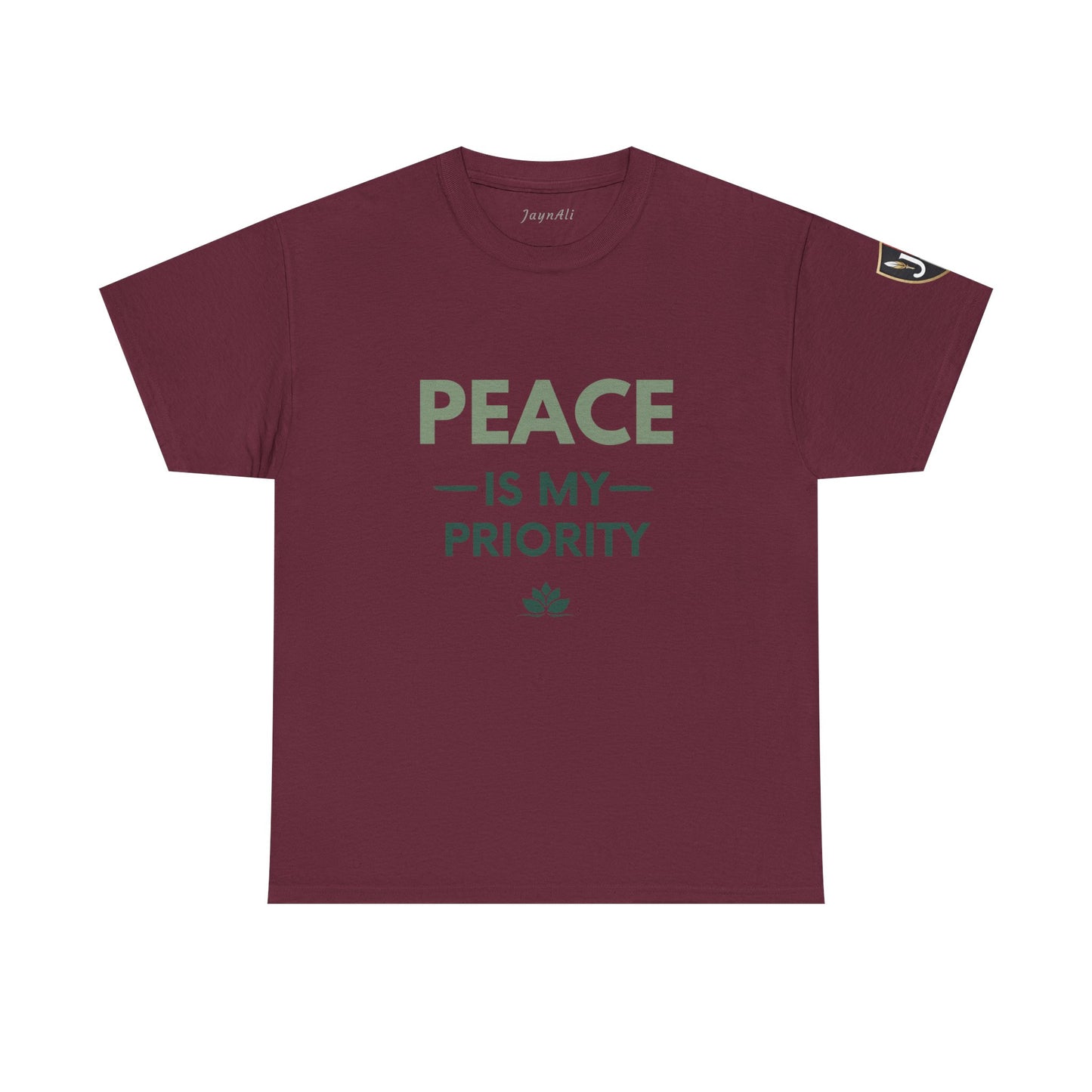 Peace is My Priority Unisex Heavy Cotton Tee, Relaxed Fit T-Shirt, Mindfulness Shirt, Gift for Meditation Lovers