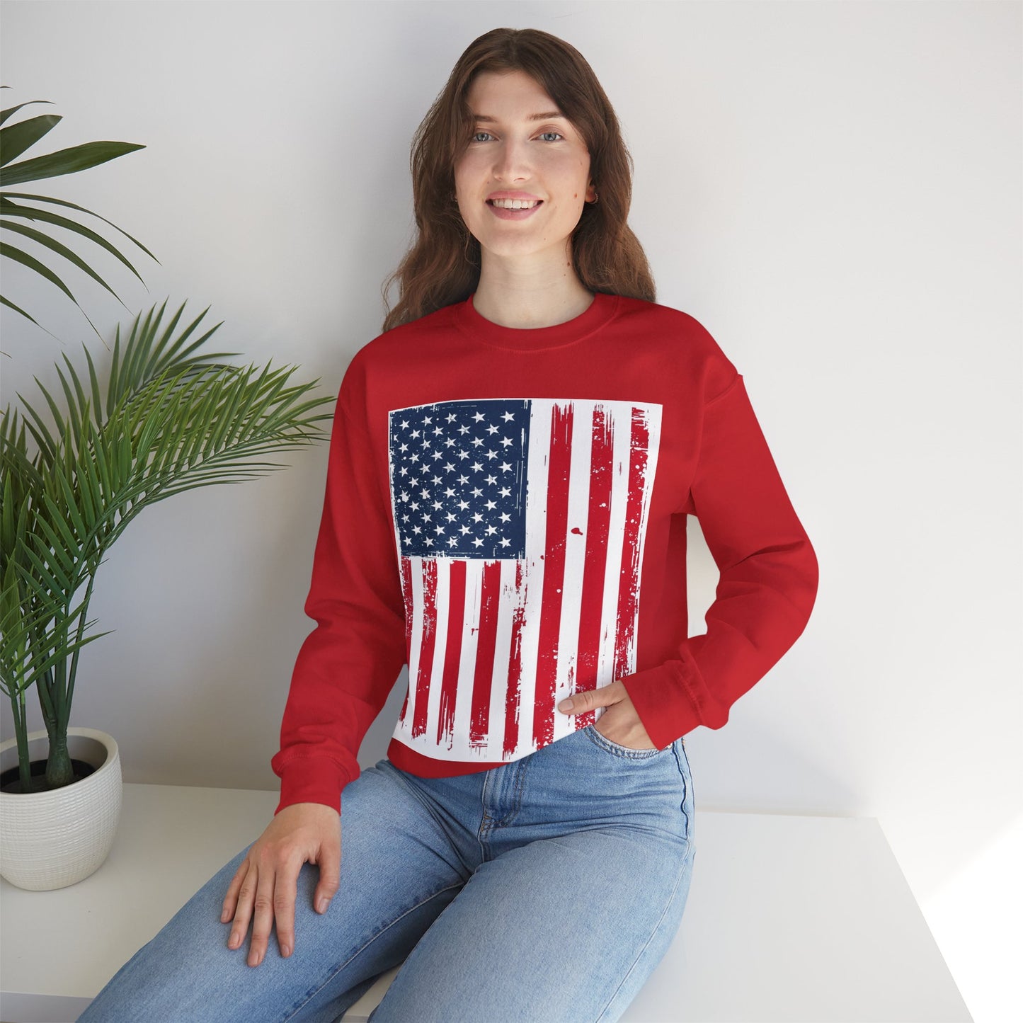 USA Flag Unisex Heavy Blend™ Crewneck Sweatshirt