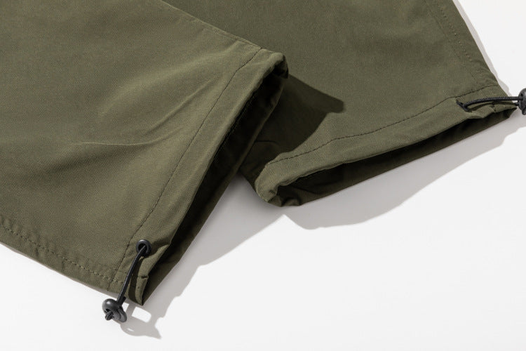 Tapered Fit Men’s Casual Pants – Printed, Zipper Detail, Loose Style