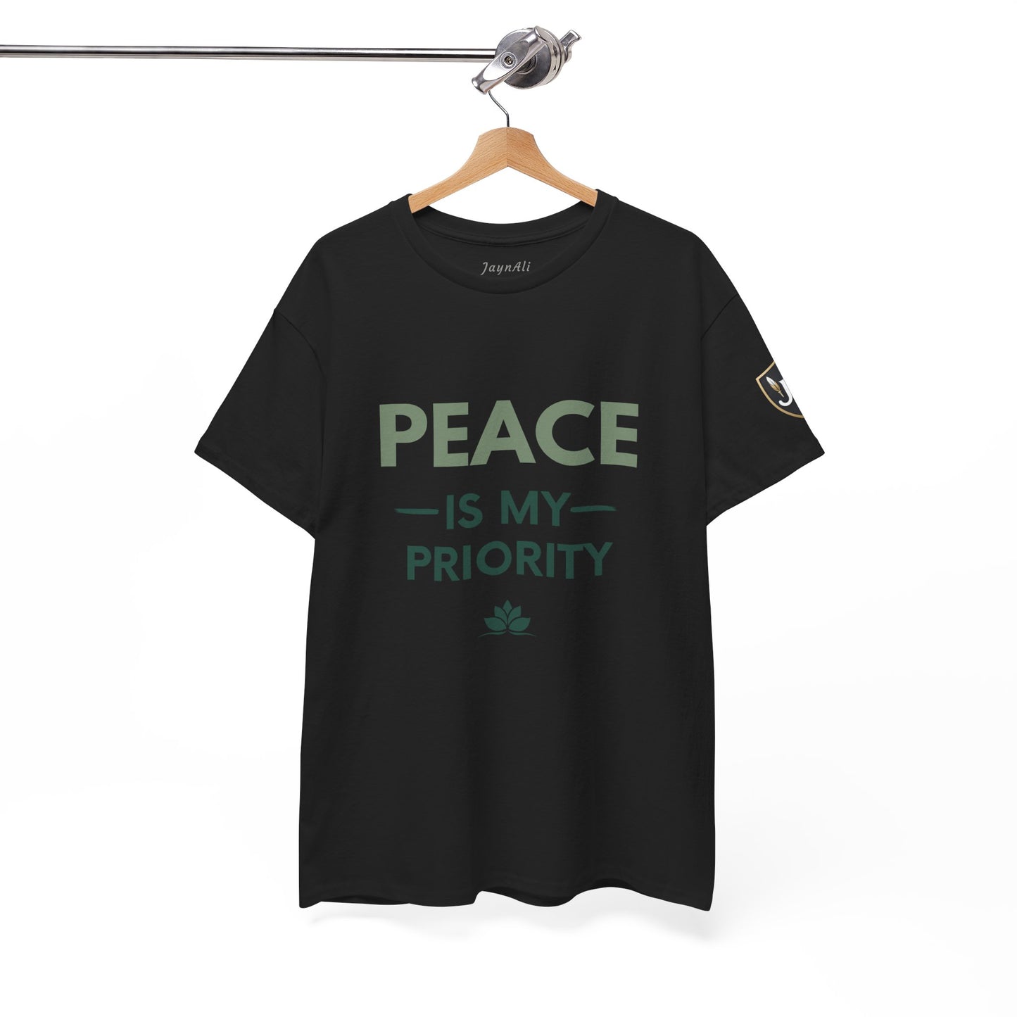 Peace is My Priority Unisex Heavy Cotton Tee, Relaxed Fit T-Shirt, Mindfulness Shirt, Gift for Meditation Lovers
