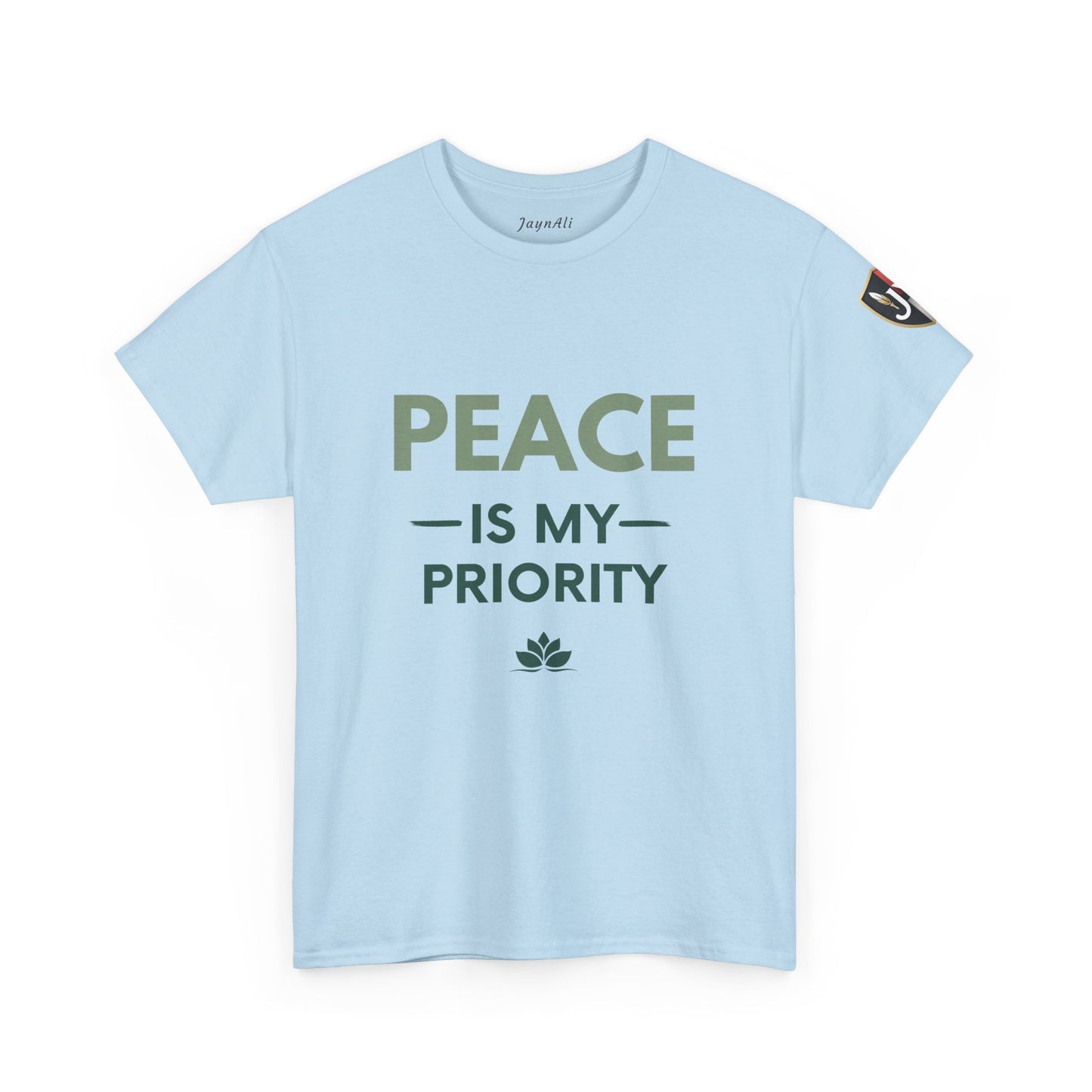 Peace is My Priority Unisex Heavy Cotton Tee, Relaxed Fit T-Shirt, Mindfulness Shirt, Gift for Meditation Lovers