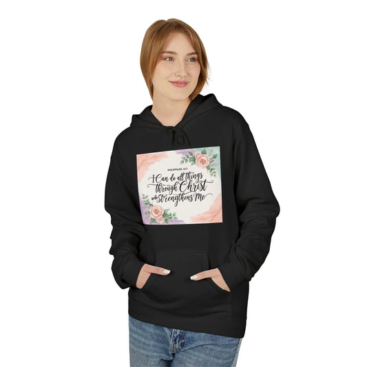 Inspirational Floral Fleece Hoodie – Cozy Motivational Gift