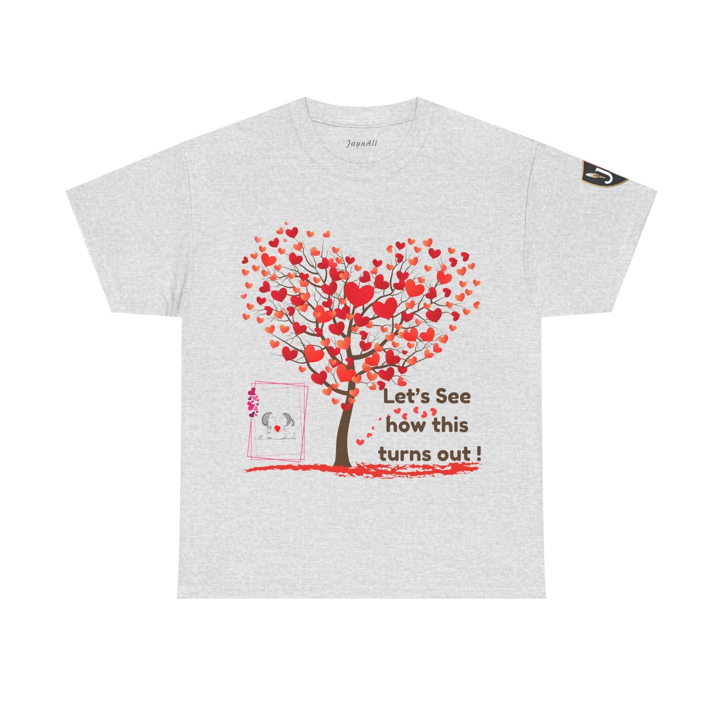 Heartfelt Unisex Heavy Cotton Tee - Perfect for Valentine's Day, Romantic Gifts, Heart Tree Design, Casual Wear, Everyday Comfort