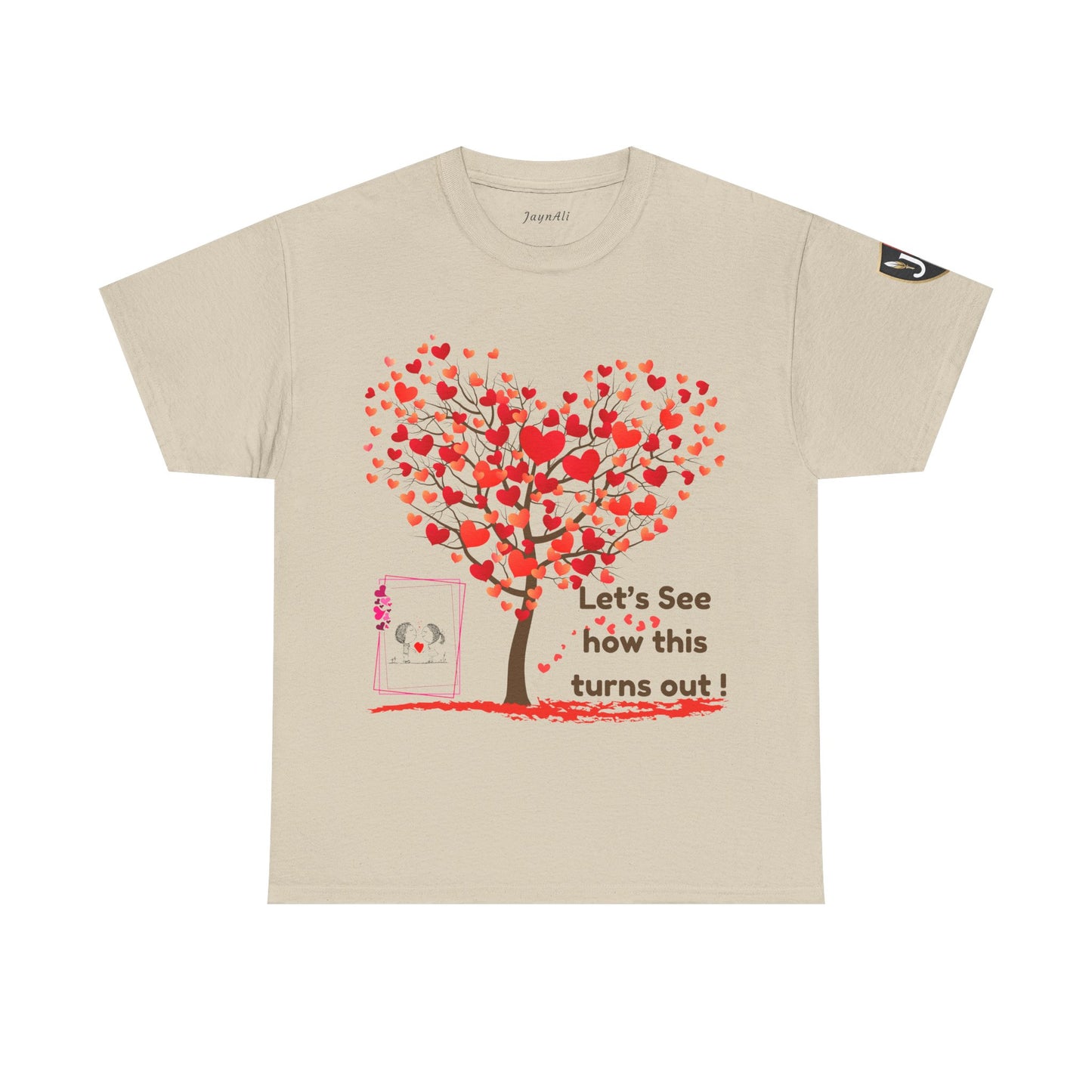Heartfelt Unisex Heavy Cotton Tee - Perfect for Valentine's Day, Romantic Gifts, Heart Tree Design, Casual Wear, Everyday Comfort