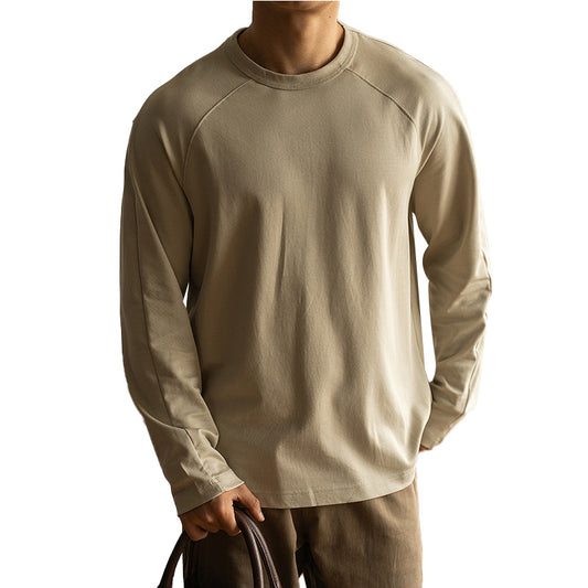 Men's loose Long Sleeve Solid Color Bottoming Shirt – Casual & Layer-Ready