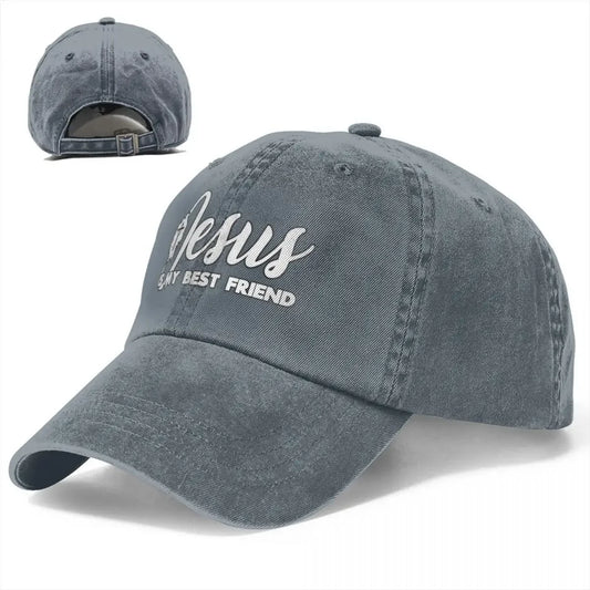 Jesus Is My Best Friend Classic Denim Christian Baseball Cap