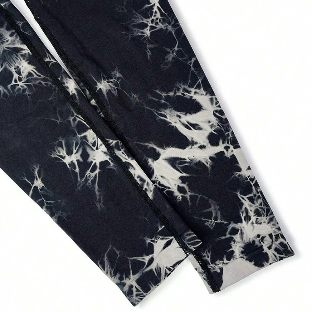 Women’s Tie-Dye Scrunch V-Leggings – High-Waisted Yoga & Gym Tights
