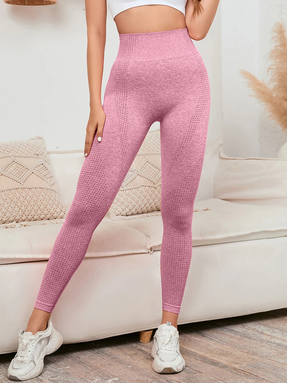 High-Waist Smile Push-Up Leggings – Women's Compression Workout Pants