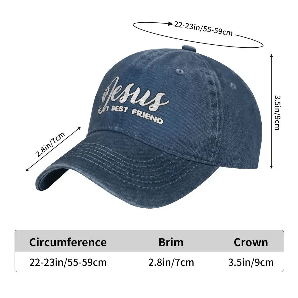 Jesus Is My Best Friend Classic Denim Christian Baseball Cap