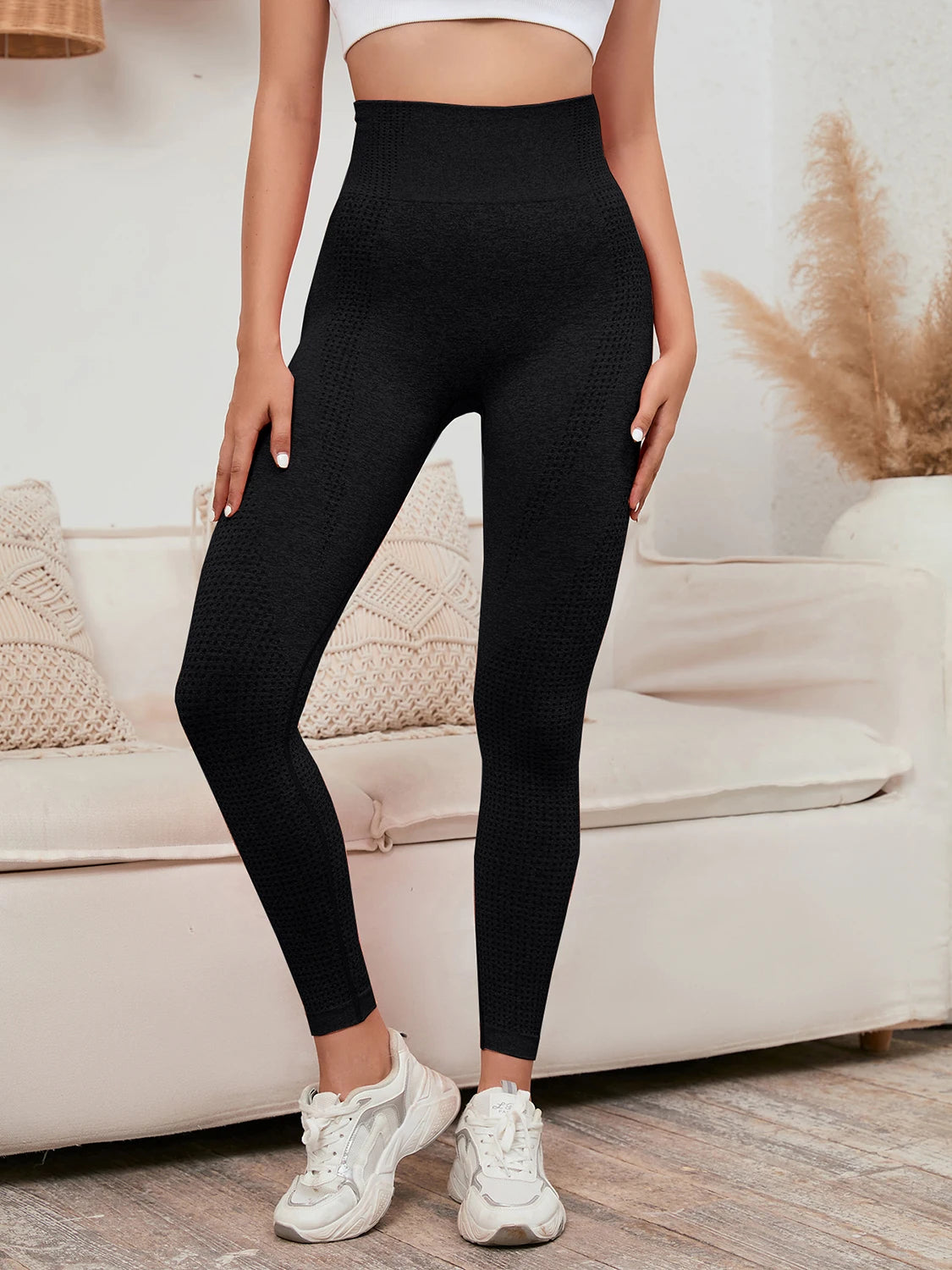 High-Waist Smile Push-Up Leggings – Women's Compression Workout Pants