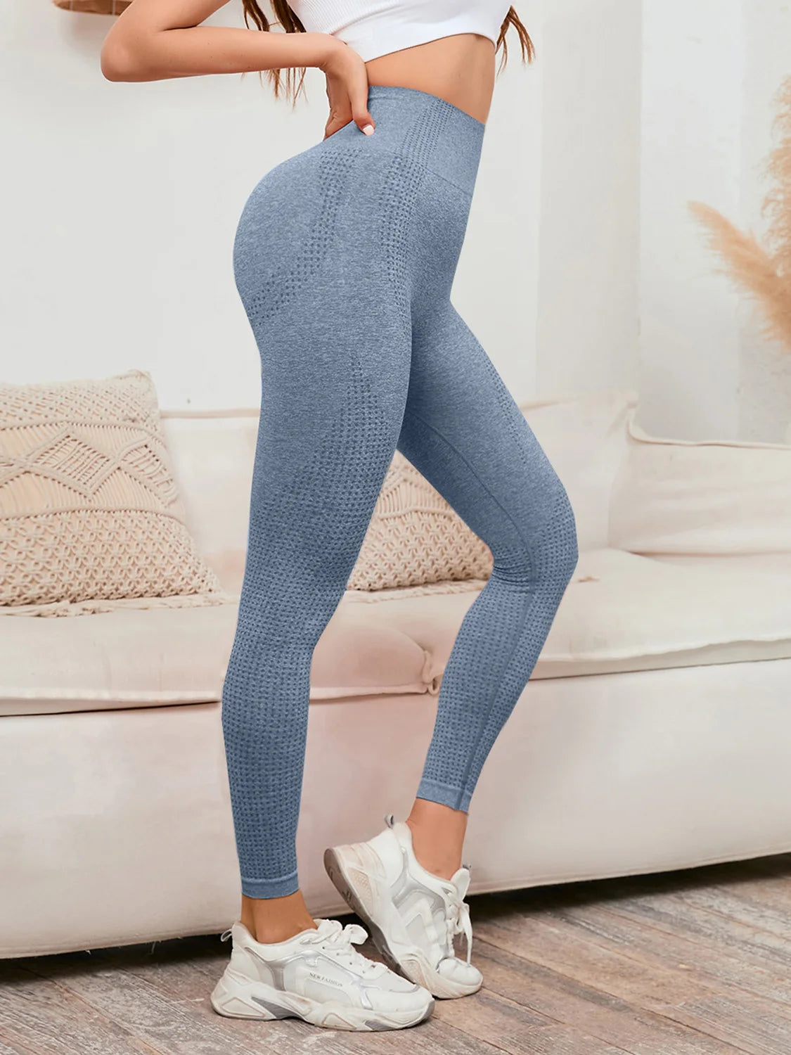 High-Waist Smile Push-Up Leggings – Women's Compression Workout Pants