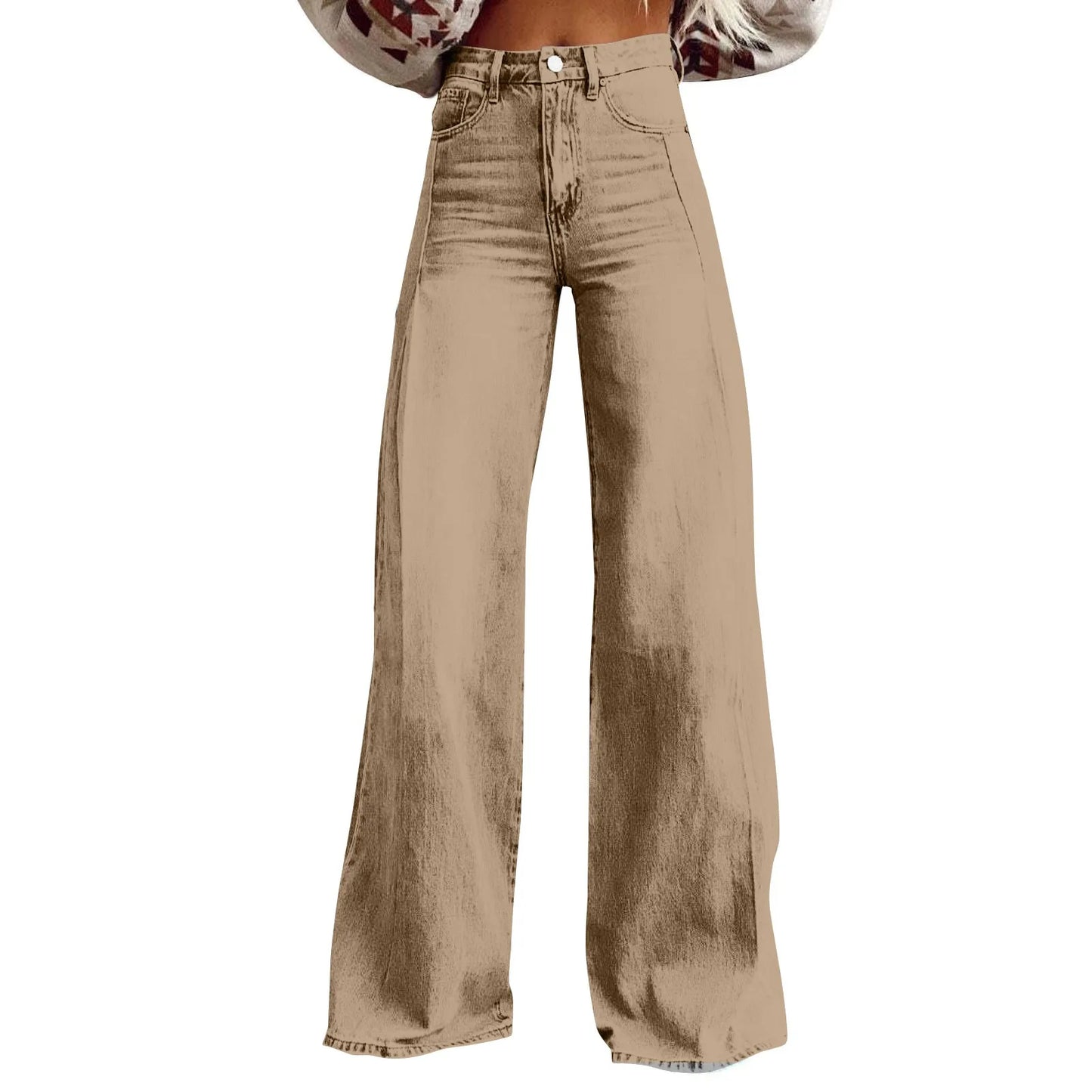 Vintage Irregular High Waist Wide Leg Jeans – Baggy Slimming Streetwear for Women