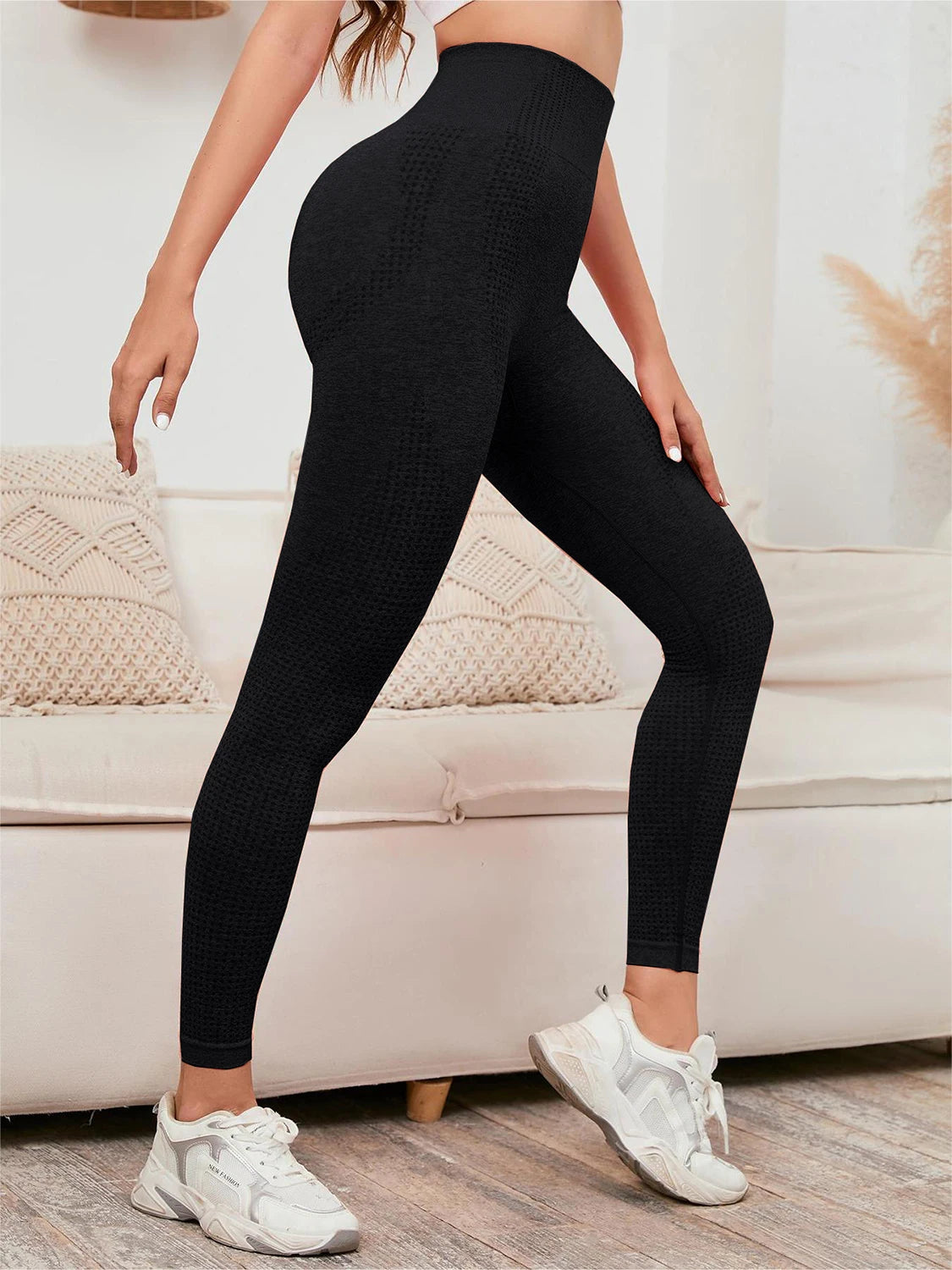 High-Waist Smile Push-Up Leggings – Women's Compression Workout Pants