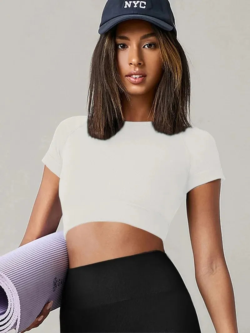 Women’s Seamless Yoga Top / Short Sleeve Sport Shirt