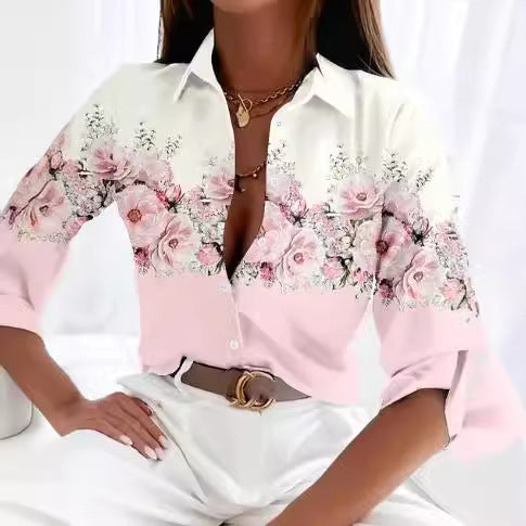 Women's Printed Long Sleeve Shirt – Stylish, Soft & Versatile
