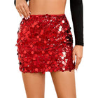Womens Sequin Skirt Stretchy Form-fitting Mini Skirt
